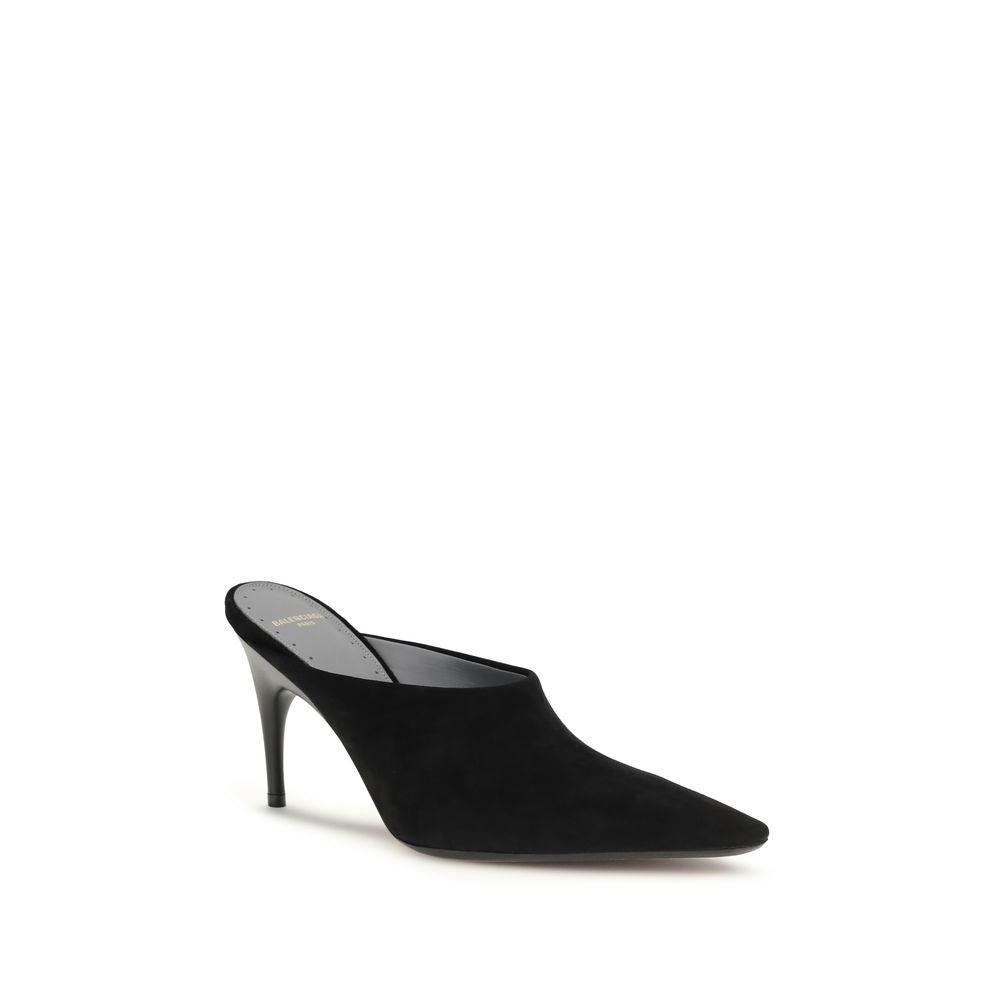 Balenciaga Black Suede Leather Mules Balenciaga