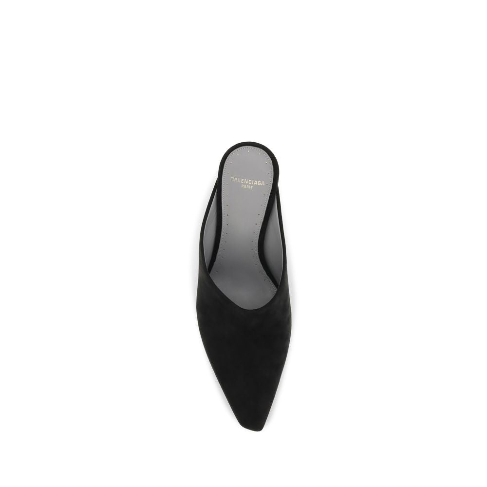 Balenciaga Black Suede Leather Mules Balenciaga