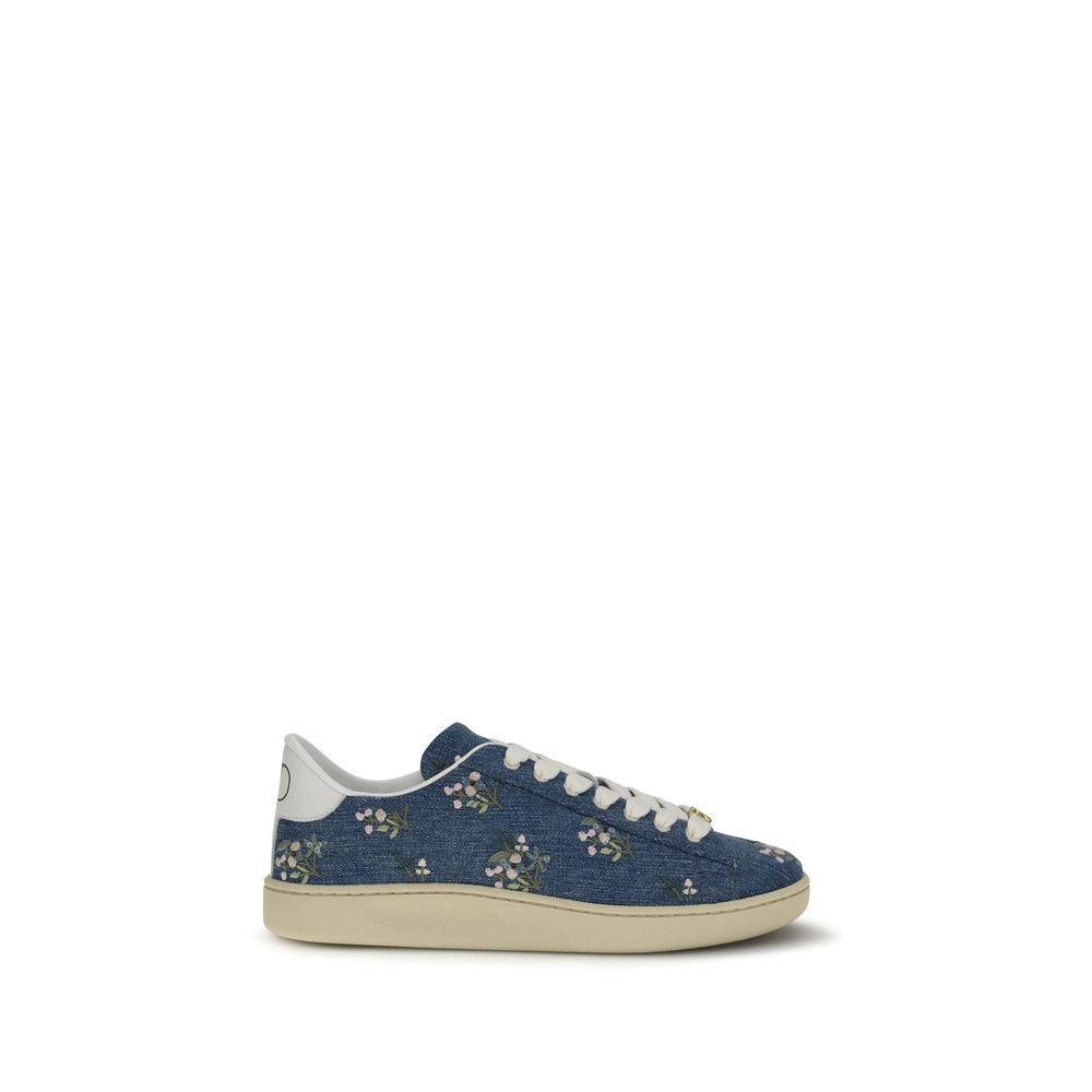 Valentino Garavani Blue Fabric Low Top Sneakers Valentino Garavani