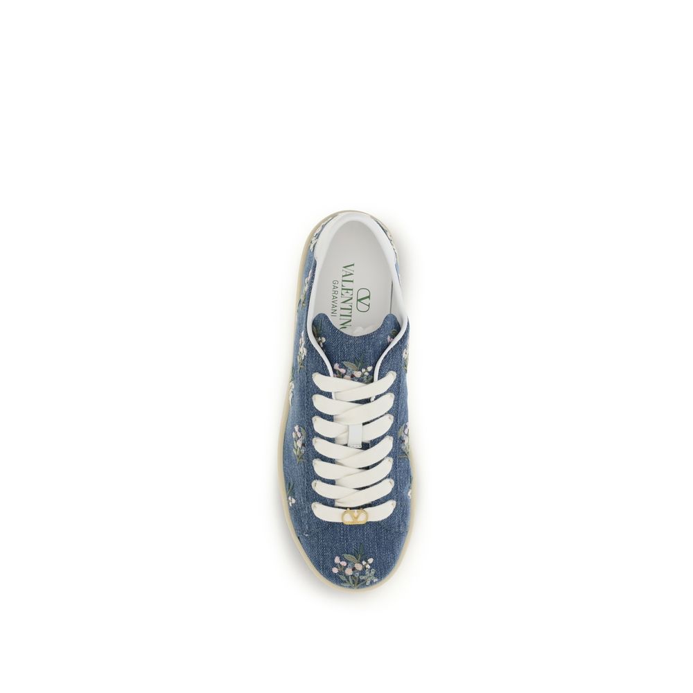 Valentino Garavani Blue Fabric Low Top Sneakers Valentino Garavani