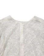 Dolce & Gabbana White Floral Lace Sheer Sleeveless Midi Dress