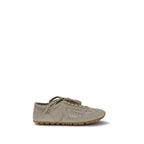 Balmain beige cotton athletic sneakers with white soles and stylish design, perfect for casual and sportswear.