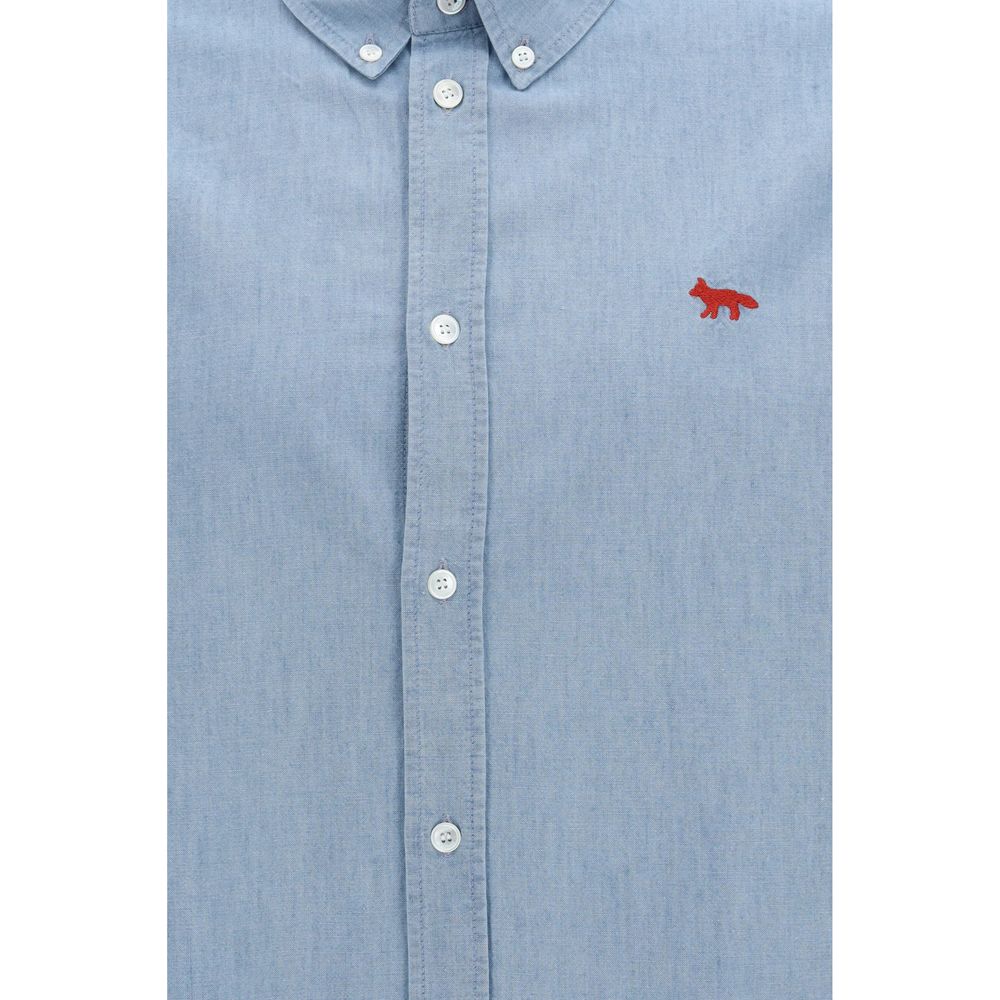 Maison Kitsuné Blue Cotton Shirt Maison Kitsuné
