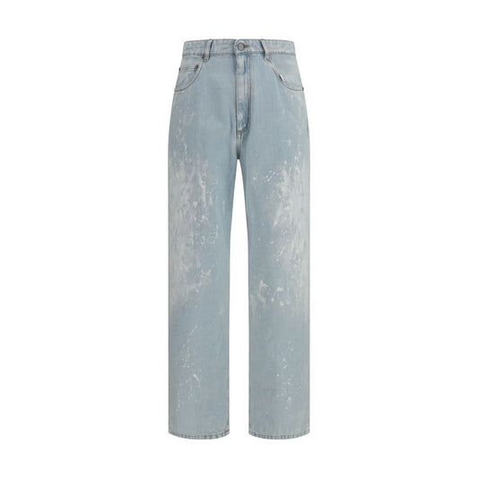 MM6 Blue Cotton Straight-Leg Jeans MM6