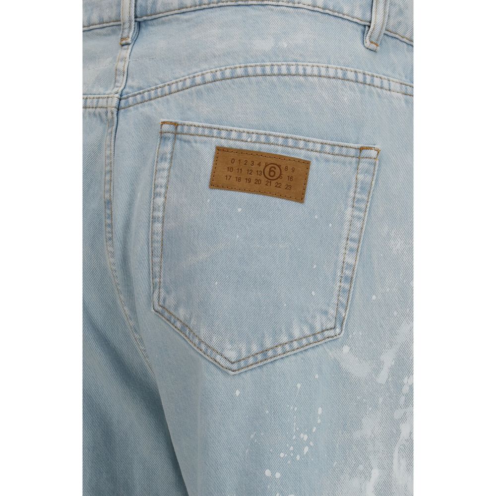 MM6 Blue Cotton Straight-Leg Jeans MM6