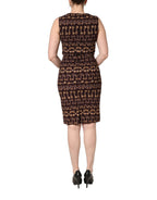 Dolce & Gabbana Brown Keys Fitted Sheath Knee Length Dress