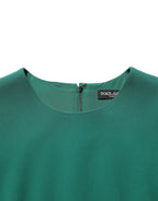 Dolce & Gabbana Green Viscose Long Sleeves A-line Mini Dress