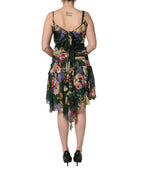 Dolce & Gabbana Multicolor Floral Print Sleeveless Mini Dress