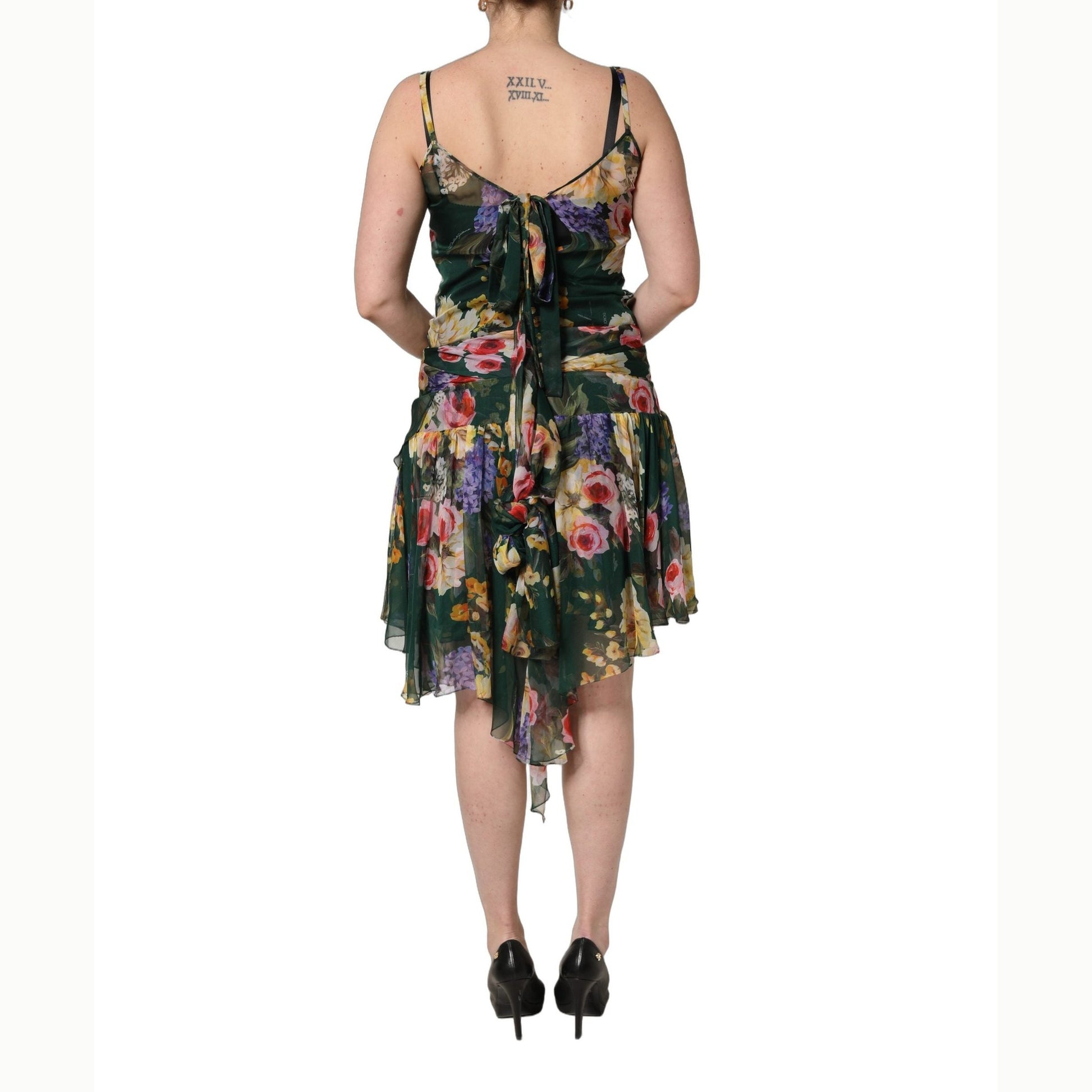 Dolce & Gabbana Multicolor Floral Print Sleeveless Mini Dress