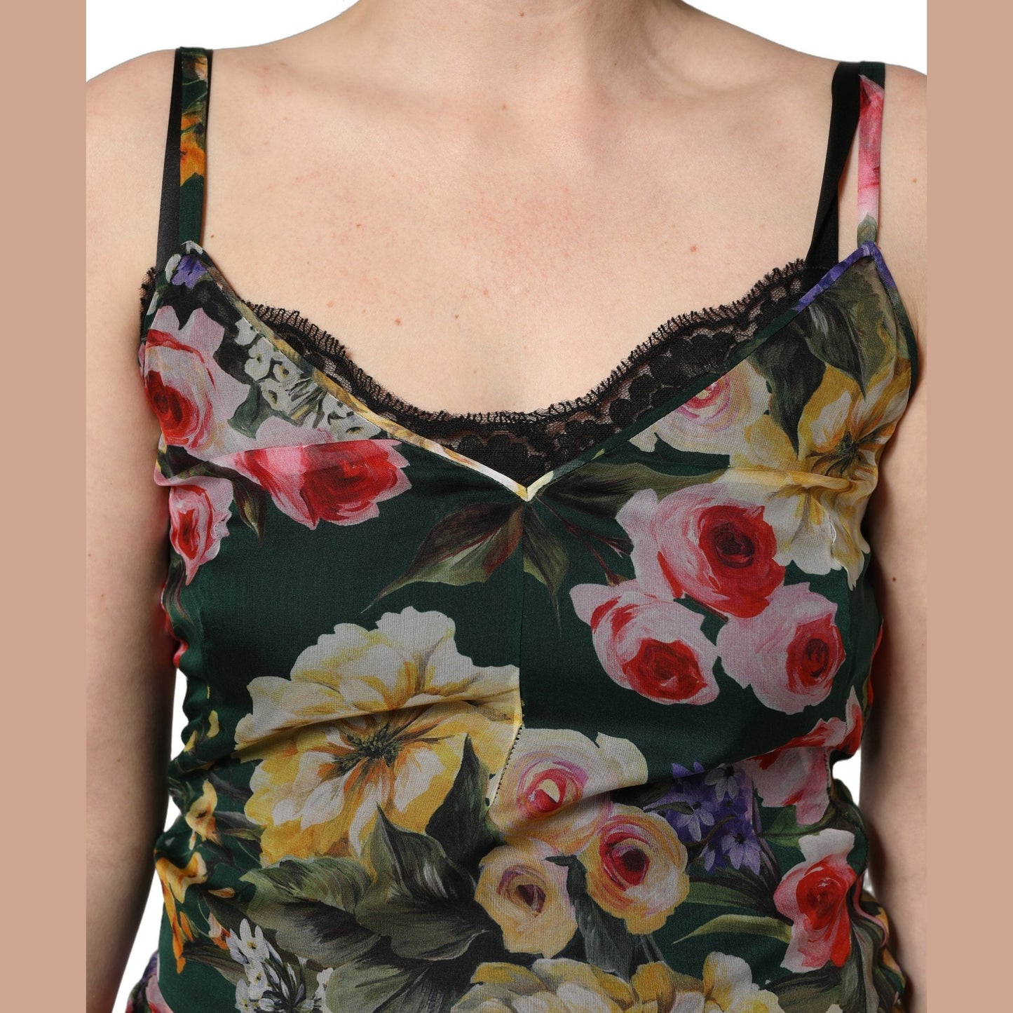 Dolce & Gabbana Multicolor Floral Print Sleeveless Mini Dress