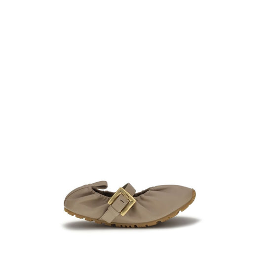 Balmain Beige Lamb Ovis Aries Aries Ballet Flats Balmain