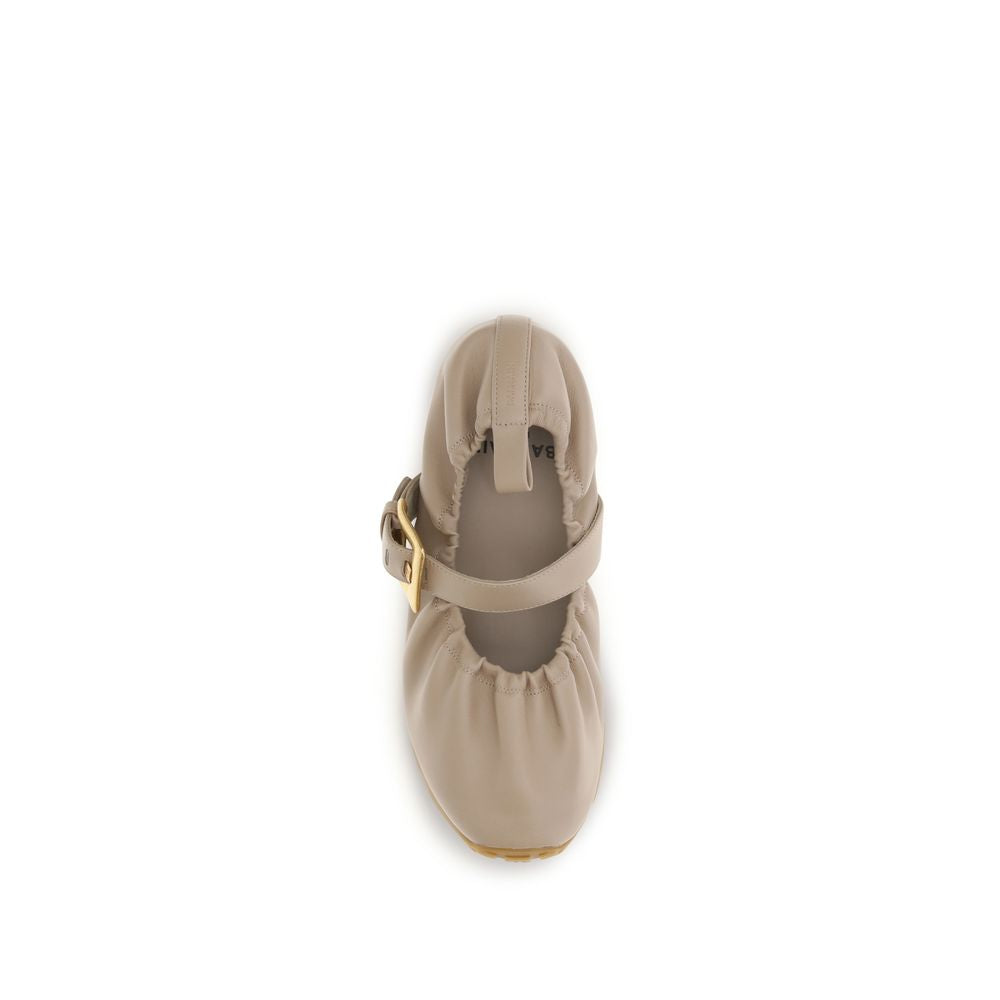 Balmain Beige Lamb Ovis Aries Aries Ballet Flats Balmain
