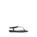 MACH & MACH Black Rubber Flat Sandals - Eljoys Fashion 