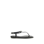 MACH & MACH Black Rubber Flat Sandals - Eljoys Fashion 