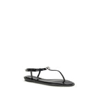 MACH & MACH Black Rubber Flat Sandals - Eljoys Fashion 