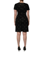 Dolce & Gabbana Black DG Crown Short-Sleeve Sheath Dress - Eljoys Fashion 