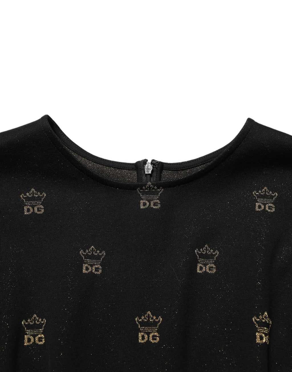 Dolce & Gabbana Black DG Crown Short-Sleeve Sheath Dress - Eljoys Fashion 