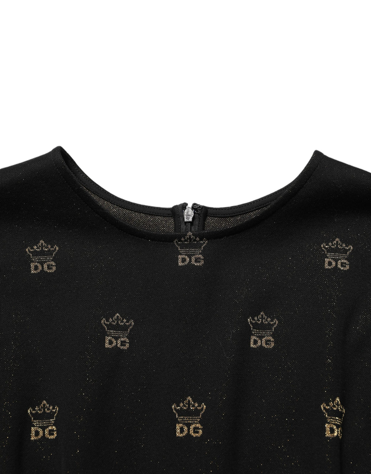 Dolce & Gabbana Black DG Crown Short-Sleeve Sheath Dress - Eljoys Fashion 