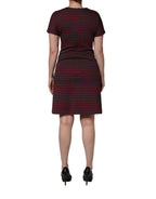 Dolce & Gabbana Red Black Checkered ShortSleeve Sheath Dress