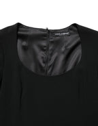 Roberto Cavalli Black Long Sleeves Scoop Neck Mini Dress