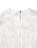 Dolce & Gabbana White Lace Top Embellished Black Skirt Dress