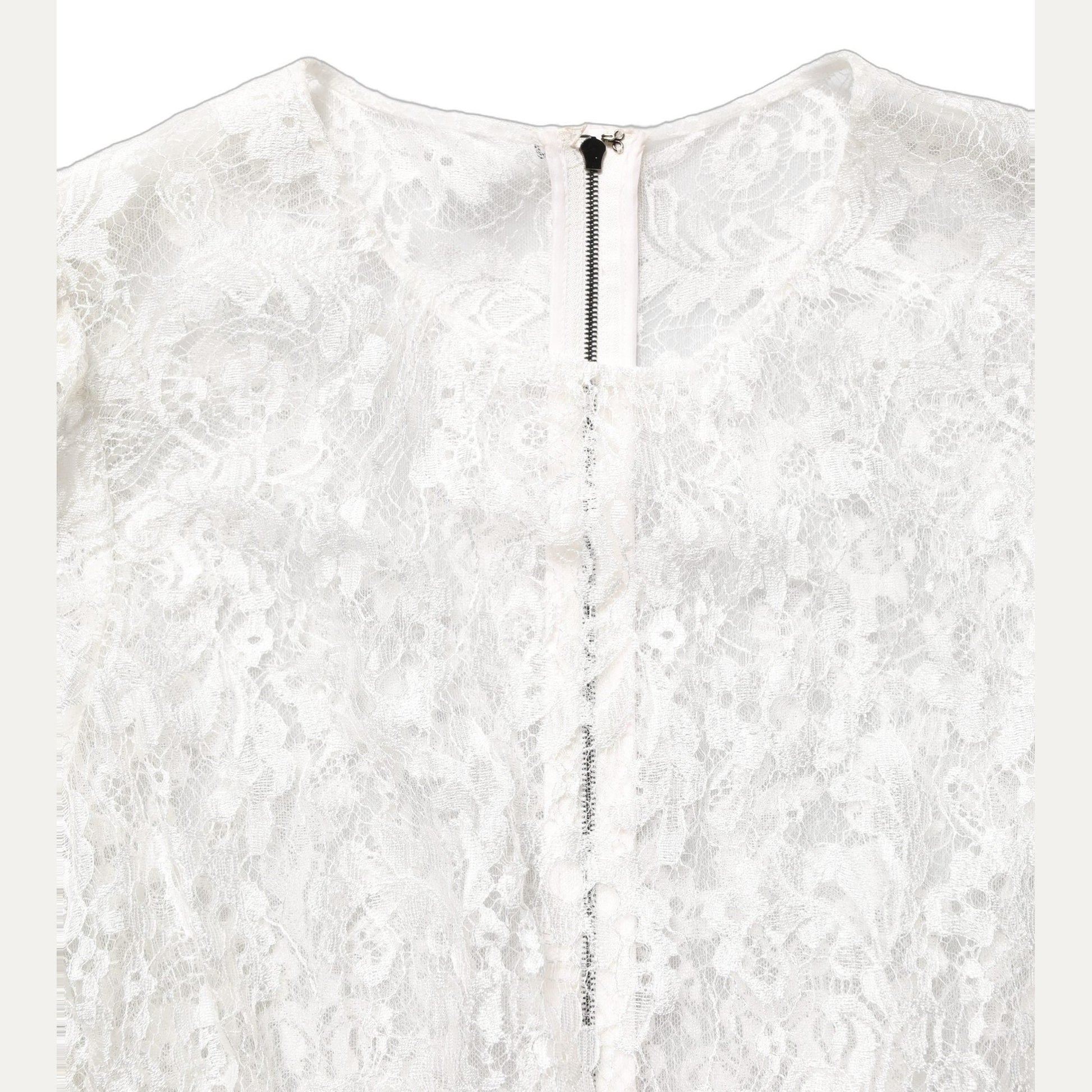 Dolce & Gabbana White Lace Top Embellished Black Skirt Dress