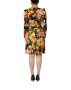 Dolce & Gabbana Multicolor Floral Print LongSleeve Midi Dress