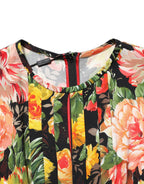 Dolce & Gabbana Multicolor Floral Print LongSleeve Midi Dress