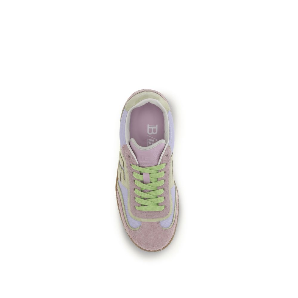 Balmain multicolor calf leather Bos Taurus athletic sneakers showing vibrant color blocks and sleek sneaker design.