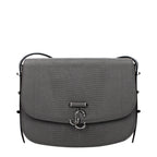 Jimmy Choo gray leather crossbody bag with adjustable strap and sleek design, perfect for stylish everyday use.