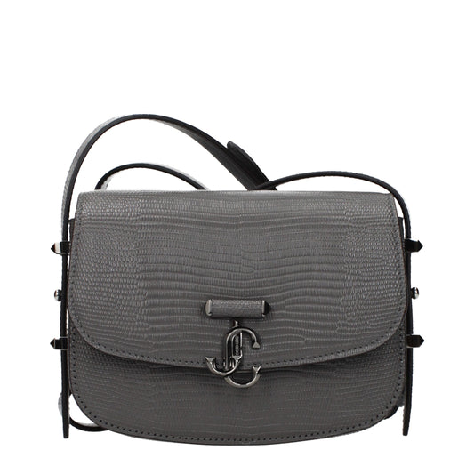Jimmy Choo Gray Leather Shoulder Bag Jimmy Choo