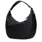 Black leather shoulder bag by Jimmy Choo featuring sleek design and silver hardware, perfect for stylish everyday use.