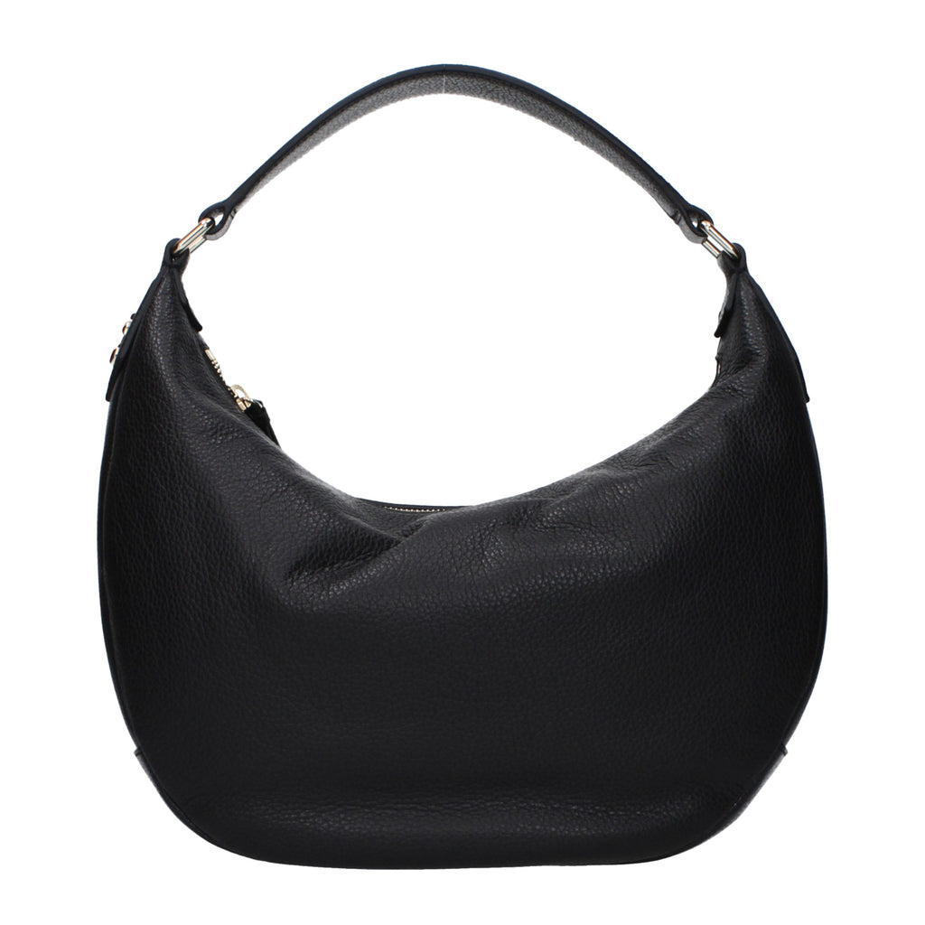 Jimmy Choo black leather shoulder bag with sleek design and silver hardware, featuring a spacious interior and adjustable strap.