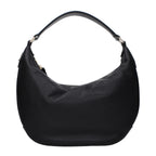Jimmy Choo black leather shoulder bag with sleek design and silver hardware, featuring a spacious interior and adjustable strap.