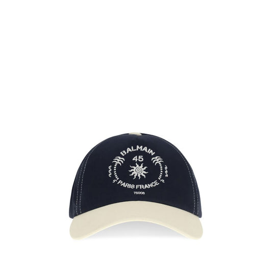 Balmain Blue Cotton Cap Baseball Hat Balmain