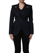 Dolce & Gabbana Blue Single-Breasted Denim Blazer Jacket - Eljoys Fashion 