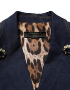 Dolce & Gabbana Blue Single-Breasted Denim Blazer Jacket - Eljoys Fashion 