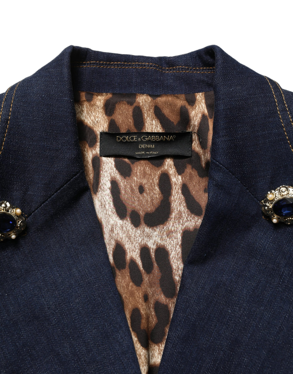 Dolce & Gabbana Blue Single-Breasted Denim Blazer Jacket - Eljoys Fashion 