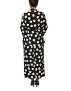 Dolce & Gabbana Black White Polka Dot Pajama 2 Piece Set Sleepwear