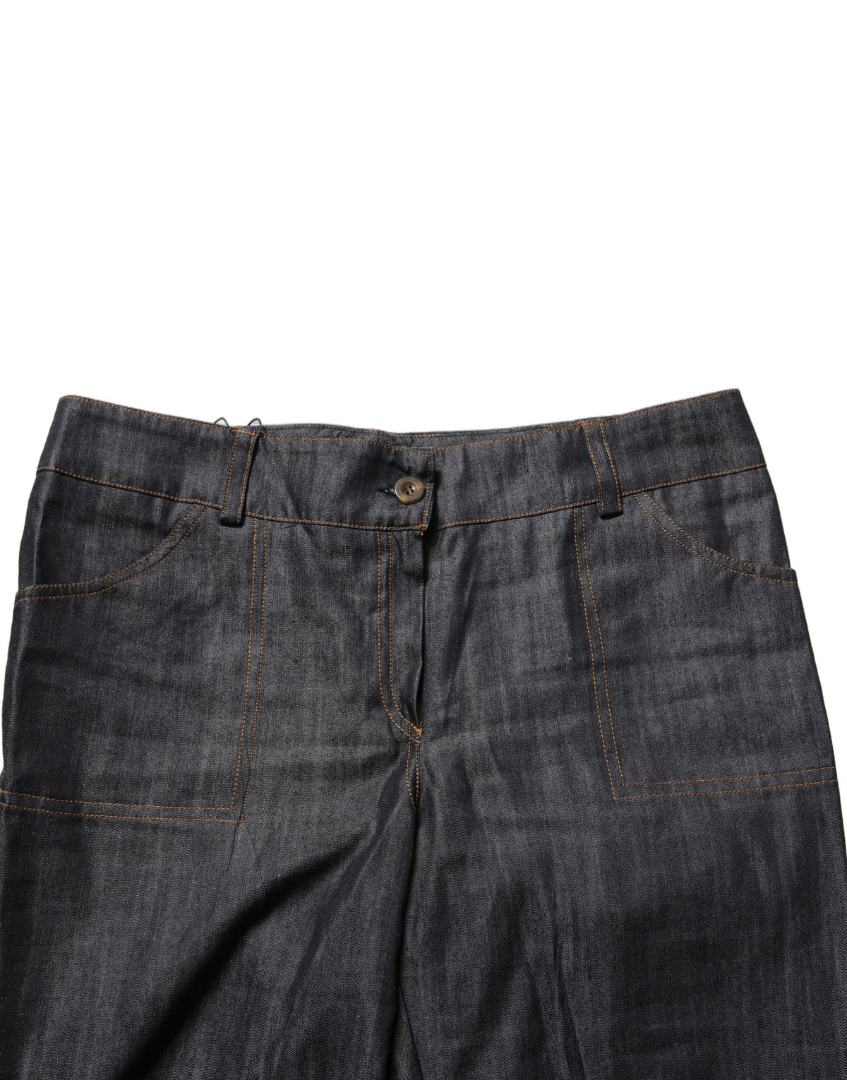 Black cotton mid-waist skinny denim jeans by BENCIVENGA, shown on a model, with a close-up of the fit and fabric texture.