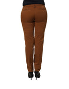 PLEIN SUD Brown Cotton Mid Waist Skinny Chino Pants