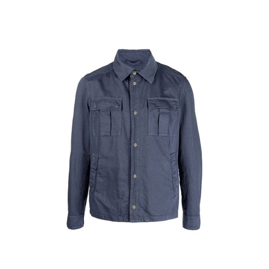 Herno Blue Cotton Coat Herno