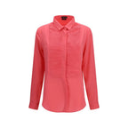 Tom Ford multicolor silk dress shirt with a classic collar and button-up front, featuring vibrant, elegant silk fabric.