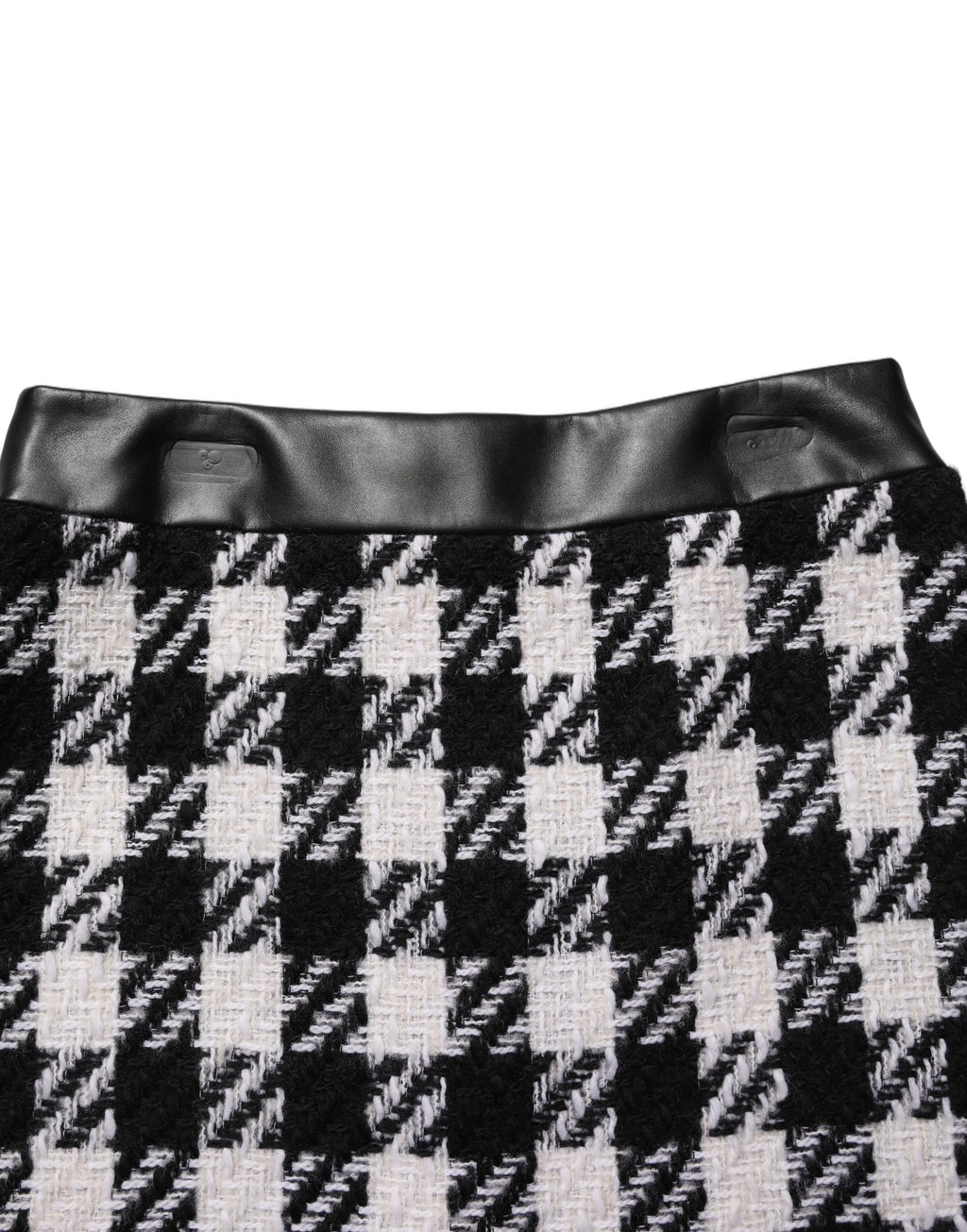 Dolce & Gabbana Black White Tweed Houndstooth Mini Skirt - Eljoys Fashion 