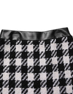 Dolce & Gabbana Black White Tweed Houndstooth Mini Skirt - Eljoys Fashion 