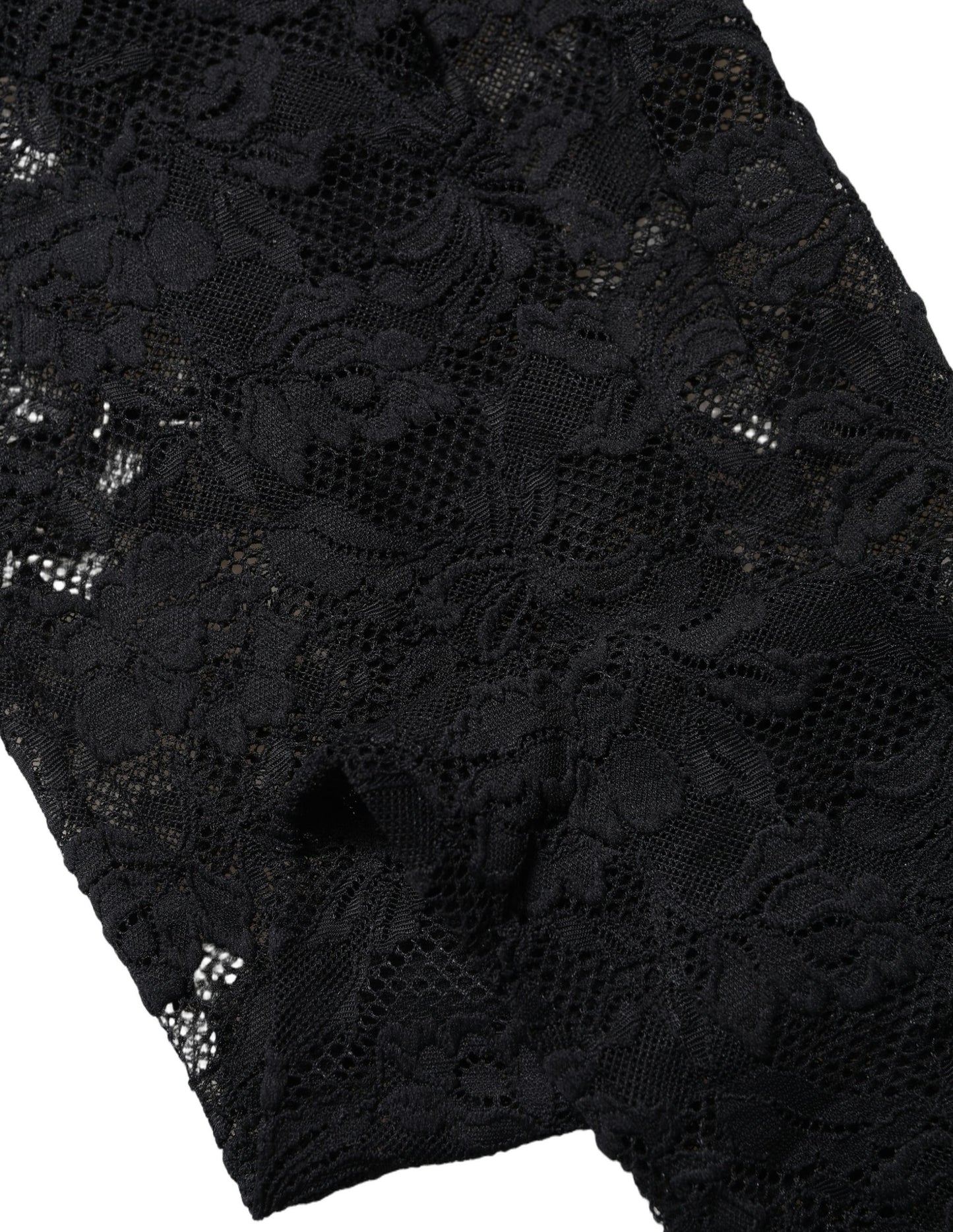 Dolce & Gabbana Black Floral Lace Thigh High Stockings Socks Dolce & Gabbana