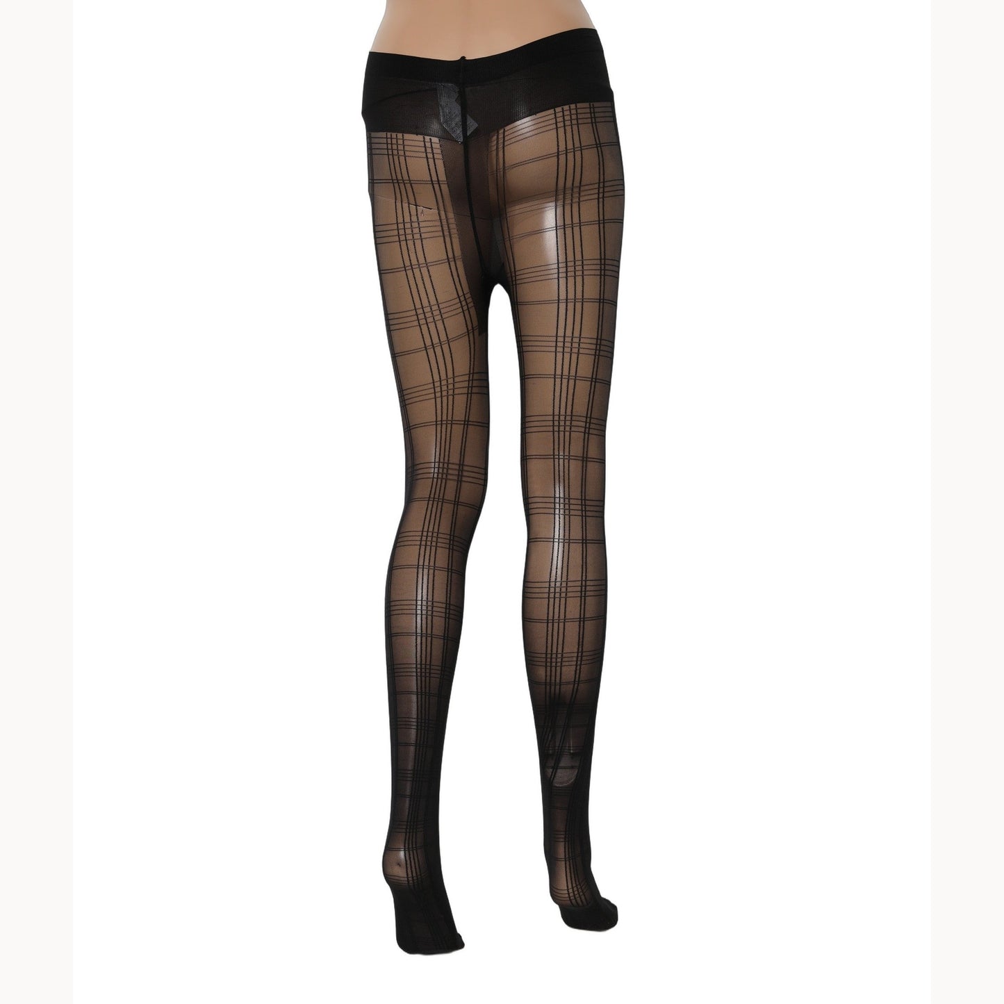 Dolce & Gabbana Black Nylon Tartan Pattern Tights Stockings Socks Dolce & Gabbana