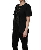 Dsquared² Black Chain Embellished Cotton Short Sleeve T-shirt - Eljoys Fashion 