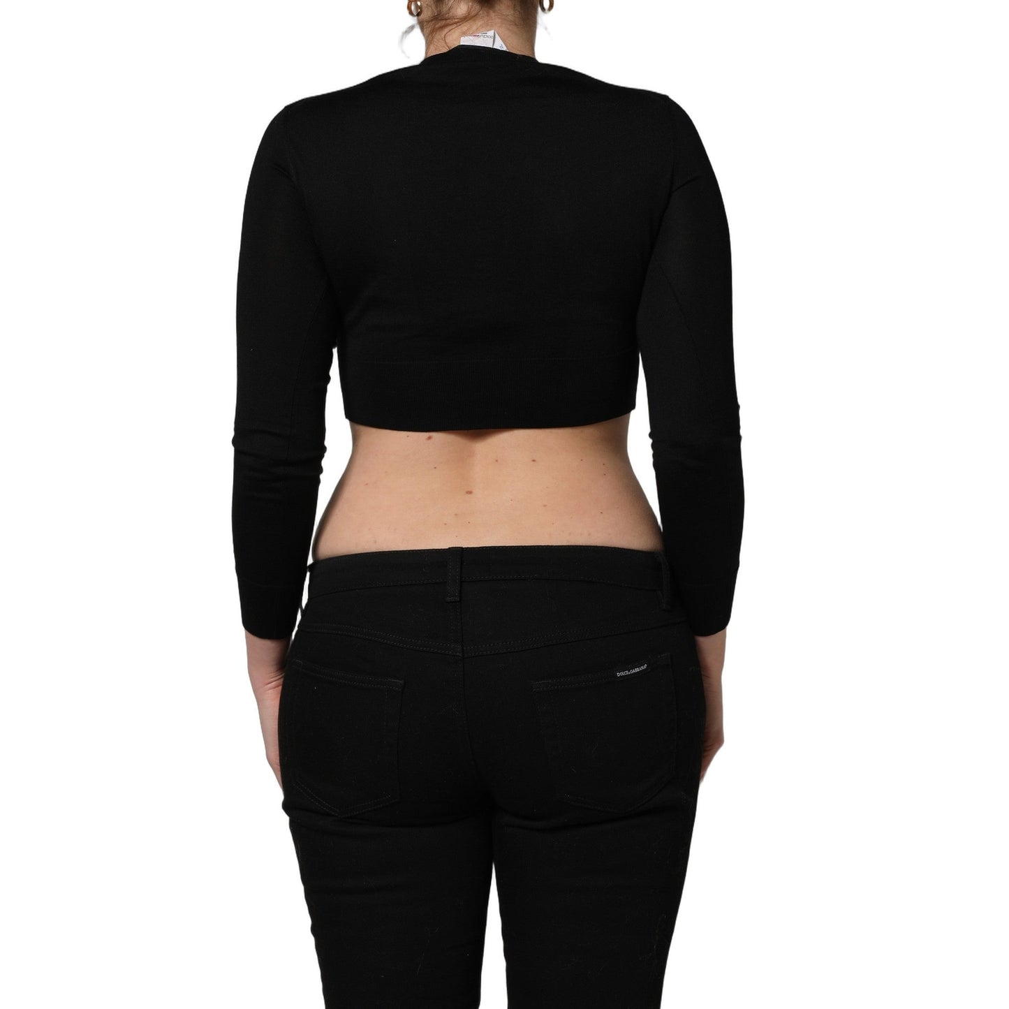 Dolce & Gabbana Black Graphic Print Long-Sleeved Top Dolce & Gabbana