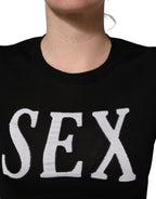 Dolce & Gabbana Black Graphic Print Long-Sleeved Top - Eljoys Fashion 